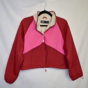 Zara pink / red fleece jacket